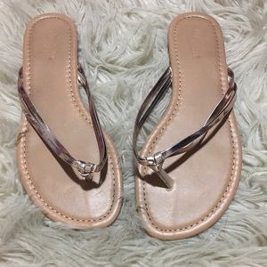 Charlotte Russe rose gold sandals flip flops